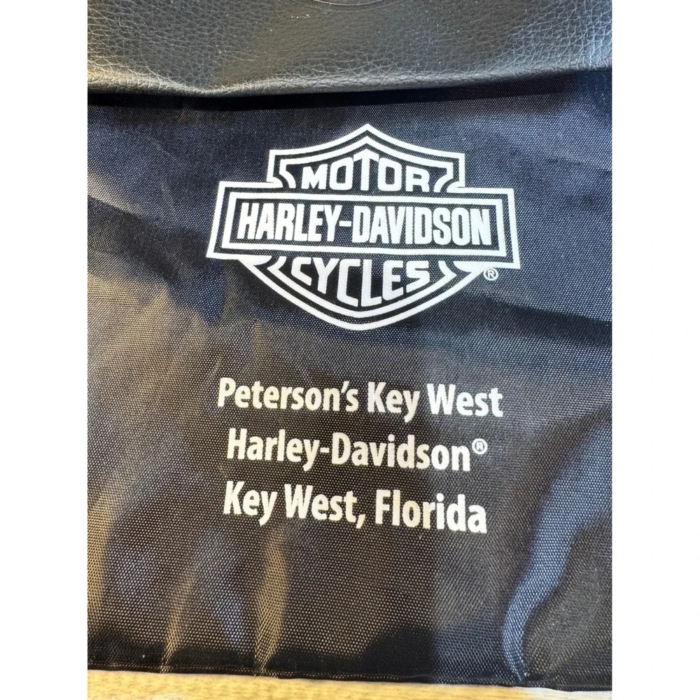 Harley Davidson Key West Florida Drawstring Backpack and Logo Pouch Set Black
